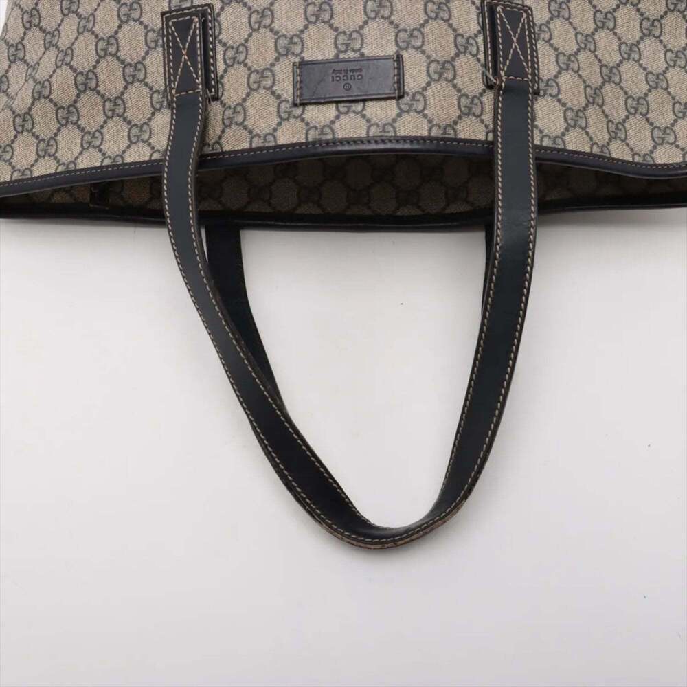 Gucci GG Supreme 211137 Leather Tote Bag Shoulder Navy Men's - Picture 5 of 14